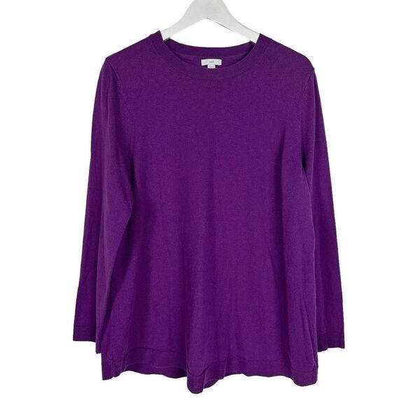 J. Jill Large Purple  Long Sleeve Crew Neck Sweater - Picture 1 of 7